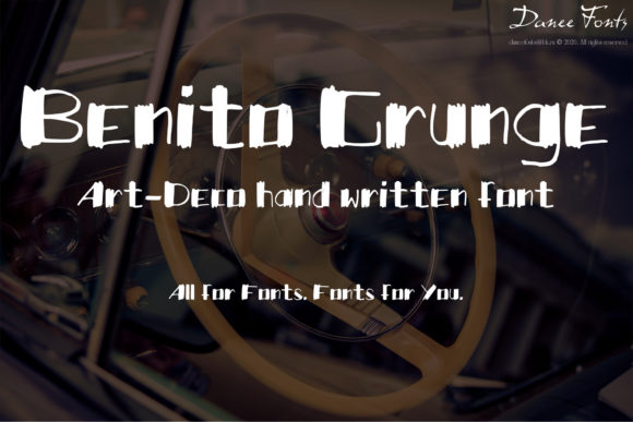 Benito Grunge: A Handwritten Blackletter Font with Art-Deco Edge