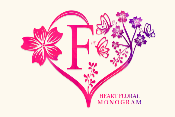 Heart Floral Monogram Brings Elegant Editorial Design to Life